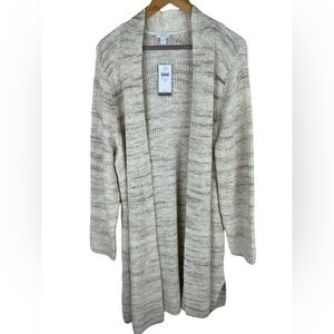 Pure Jill women’s natural beige long sleeve open front cozy cardigan 2XL NEW